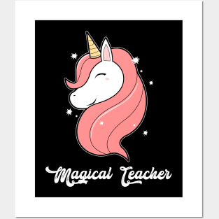 Glitter Pink Unicorn Teacher Posters and Art